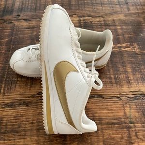 Nike Cortez gold and white